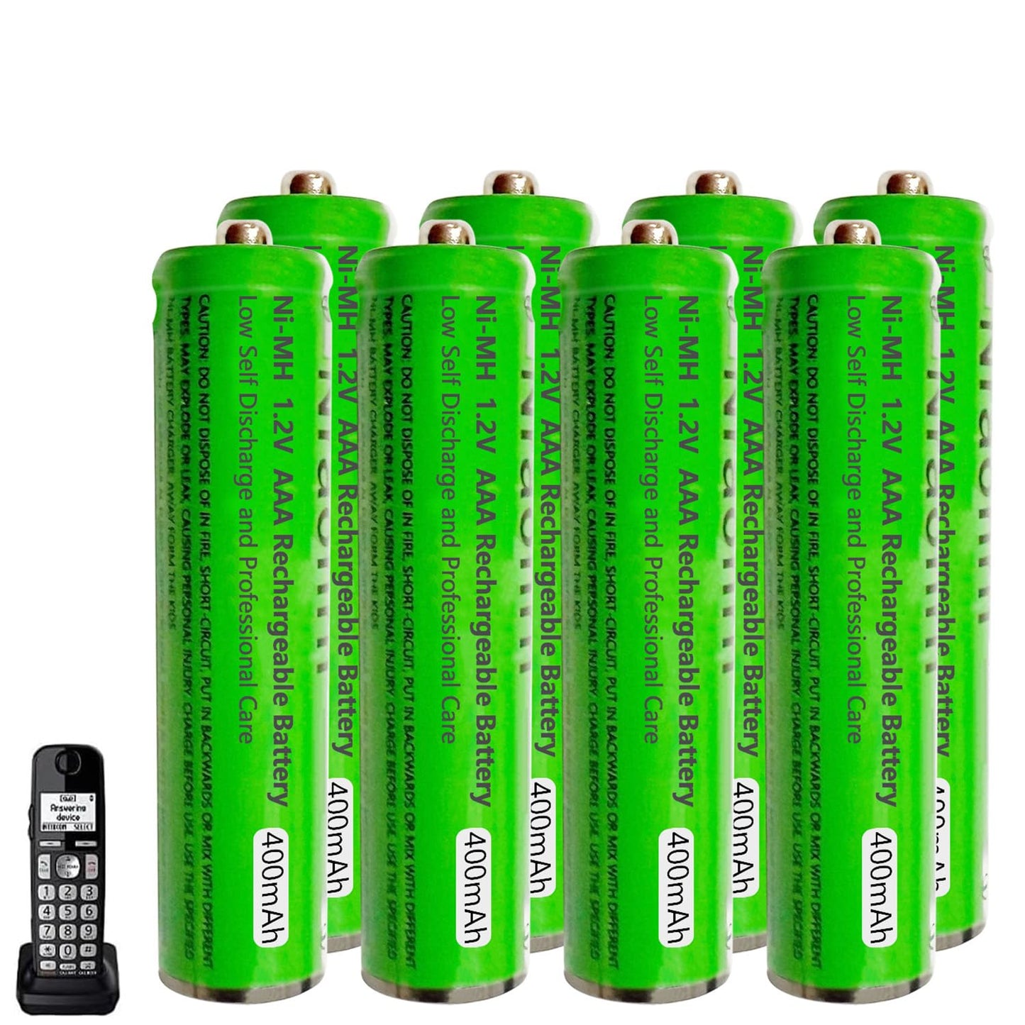 8 Pack Ni-MH AAA Rechargeable Batteries for Panosonic Cordless Phone