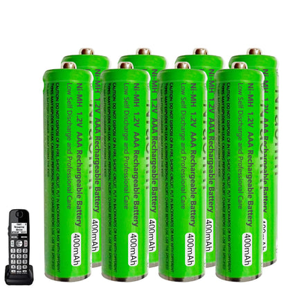 8 Pack Ni-MH AAA Rechargeable Batteries for Panosonic Cordless Phone