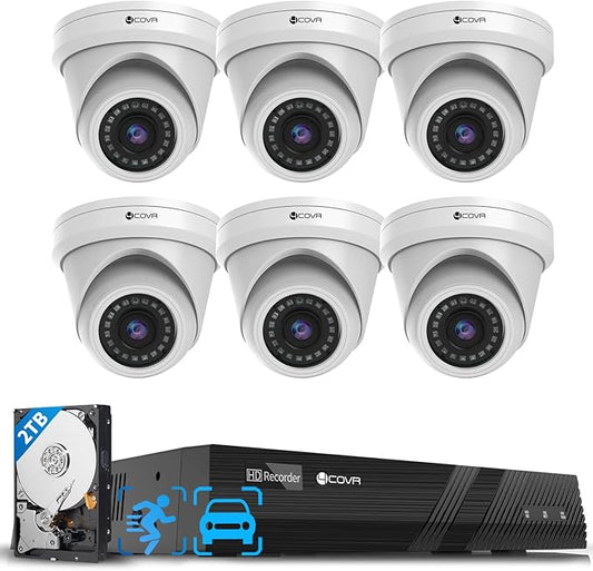 4COVR PoE Security Camera System 4K with 2TB HDD, LY97AX8M0806