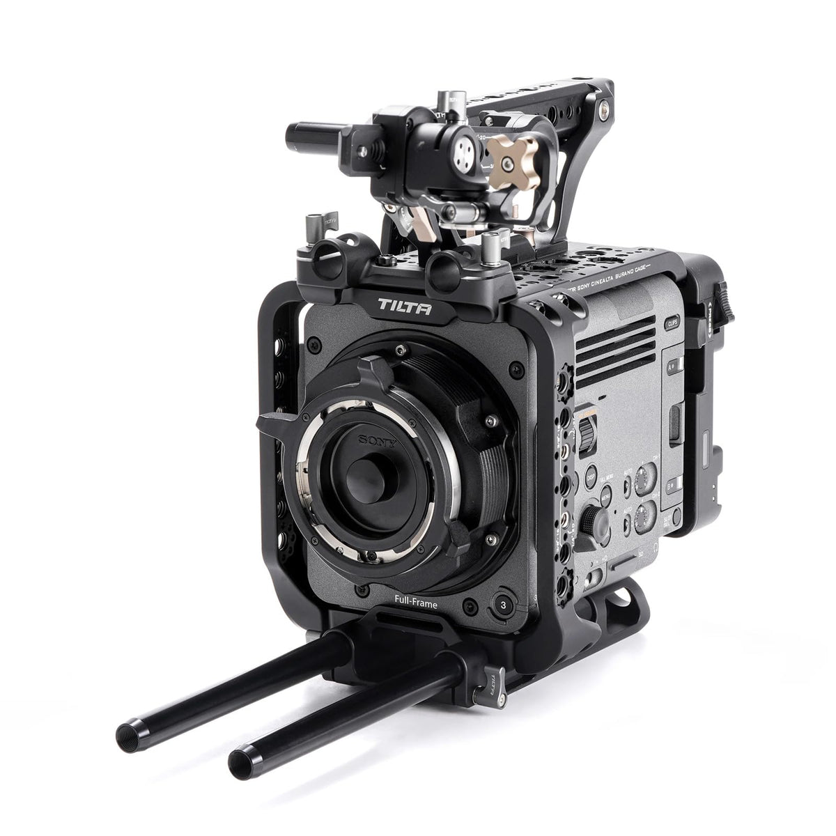 Tilta Camera Cage Compatible with Sony BURANO | Arri Rosettes, 1/4"-20 and 3/8"-16 Threads | w/Top Handle, Left/Right Side Arm, Battery Plate (Full Camera Cage)