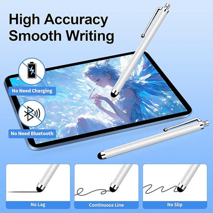 20 Pack Stylus Pen,Stylus Pen for Touchscreen High Precision and Sensitivity for Everyday Writing/Drawing,Universal Stylus Compatible with All Touch Screens,White