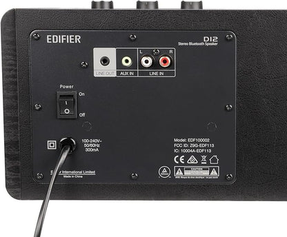 Edifier D12 Integrated Desktop Computer Speakers with Bluetooth 5.0, Wireless Stereo Tabletop Speaker 70 Watts RMS with Subwoofer Line Out, RCA, Aux Input for PC Monitor Laptop -Black