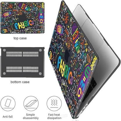 Compatible with MacBook Air 13.6 Inch Case A3240 M4 A3113 M3 A2681 M2 Chip 2025 2024 2023 2022 Release, Crystal Black Pattern Plastic Hard Shell Cover for Mac 13.6 M4, Physical Chemistry