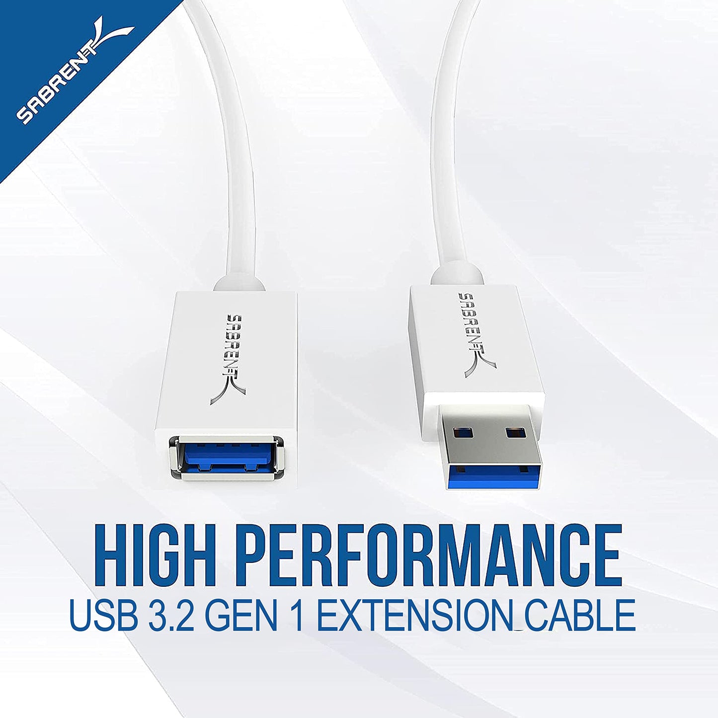 SABRENT USB 3.0 Extension Cable, A-Male to A-Female, 6ft, White (CB-306W)