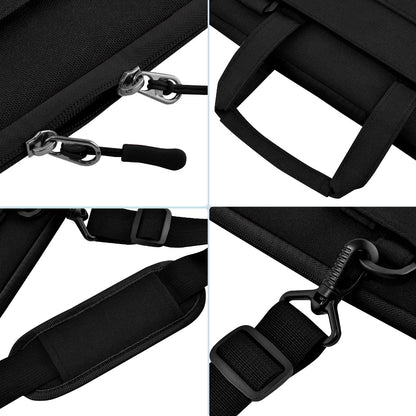 Laptop Case 15.6 inch Shoulder Bag, Durable Shockproof Protective Computer Carrying Briefcase with Multi-Pockets and Strap Compatible with Most 15.6 inch Notebooks,Black