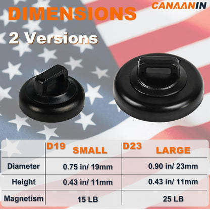 CANAANIN Magnet Zip Tie Mount Clips Magnetic Zip Ties Mount Base Holder Strong Wire Cable Holder Mount Wire Clips Management for Home Office Marine Electrical Wiring (D19 5 Pcs)