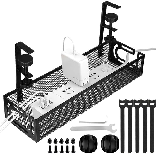 Mzmaxy Cable Management, 25'' Cable Management Under Desk, Cable Tray