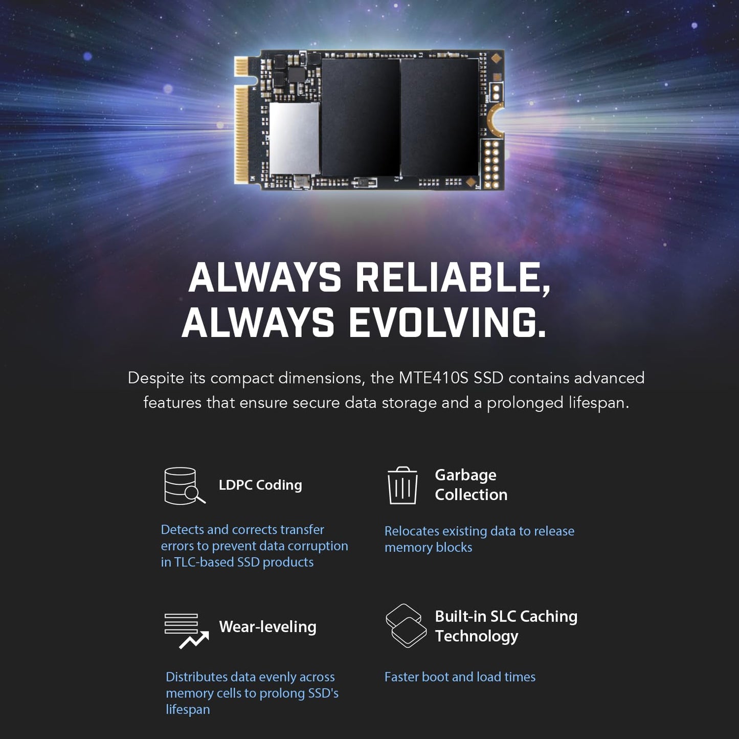 Transcend MTE410 1TB M.2 2242 SSD, Up to 5000MB/s, PCIe Gen4x4 NVMe 3D TLC, for Ultra-Thin Laptops/Lenovo ThinkPad/Yoga Gen 6/ASUS ExpertBook/ZenBook/Mini PC/DRAM-Less Design for Low Power Consumption