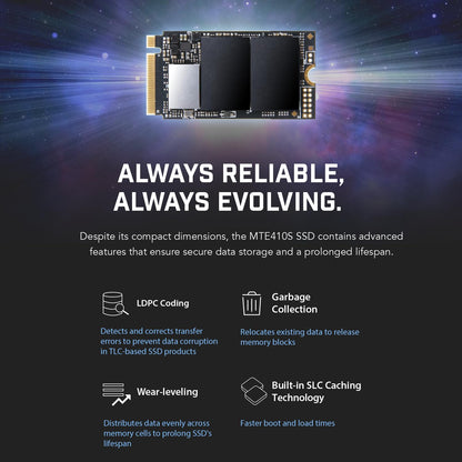 Transcend MTE410 1TB M.2 2242 SSD, Up to 5000MB/s, PCIe Gen4x4 NVMe 3D TLC, for Ultra-Thin Laptops/Lenovo ThinkPad/Yoga Gen 6/ASUS ExpertBook/ZenBook/Mini PC/DRAM-Less Design for Low Power Consumption
