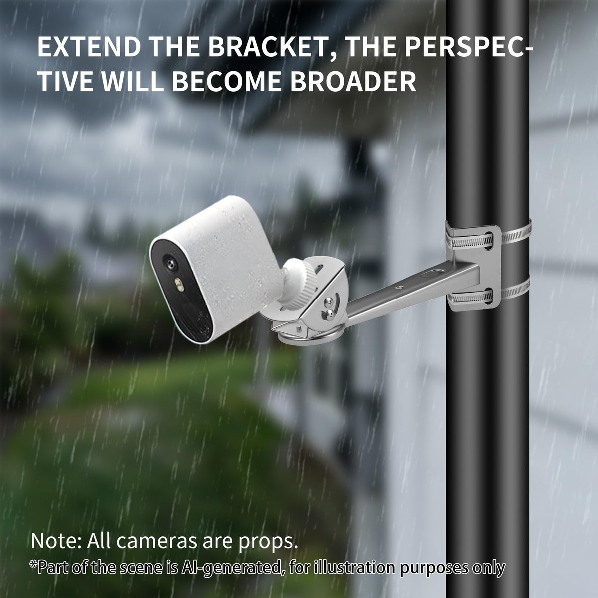 ZT-NET ZT-NET Security Camera Corner Pole Mounting Bracket Stainless Steel