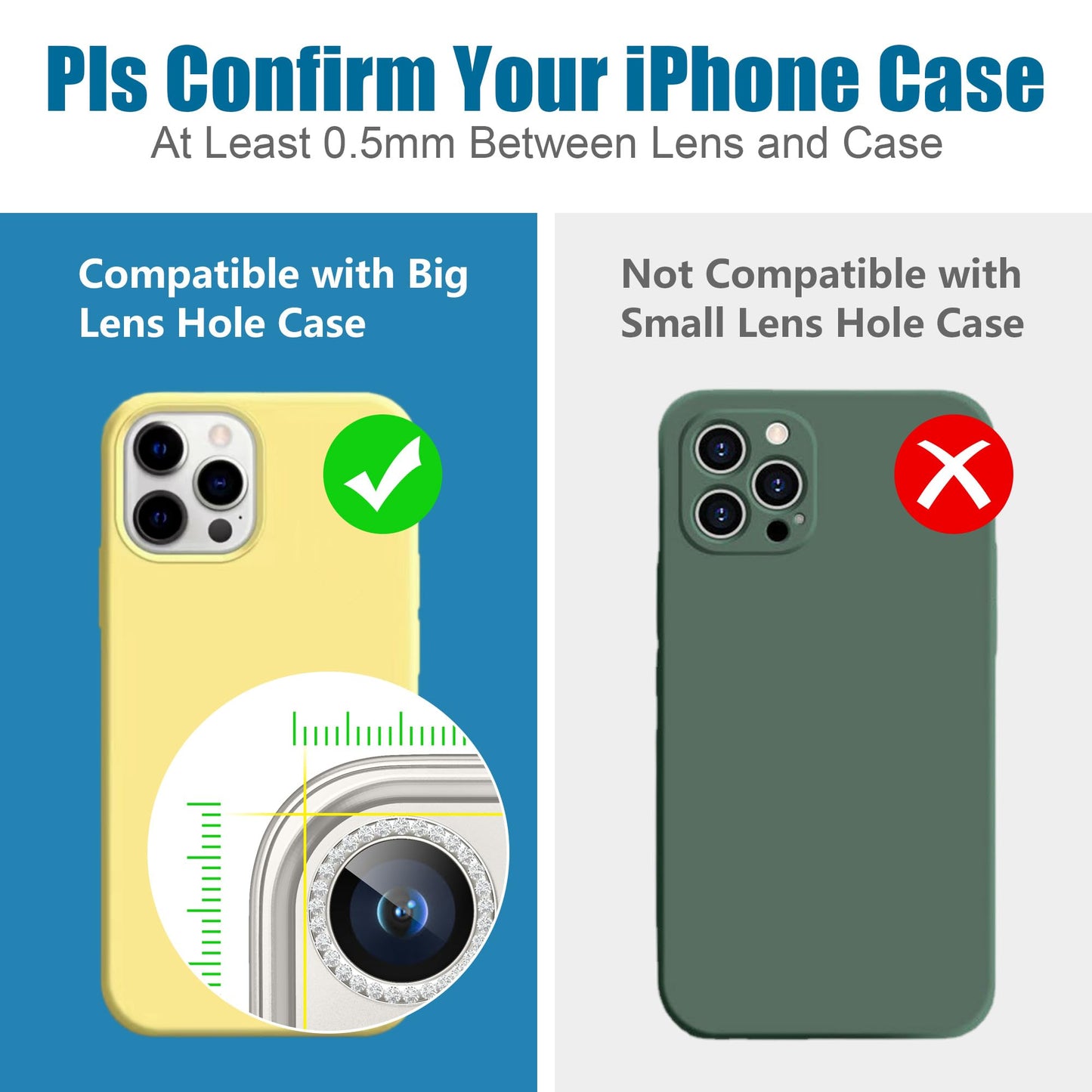 AGVEE 3+3 6 Pack for iPhone 15 Pro & Max Camera Lens Protector Cover