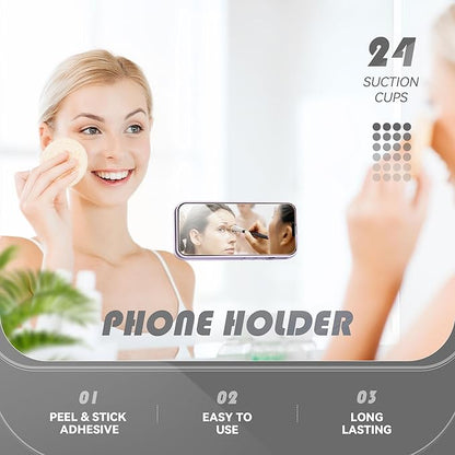 Silicone Phone Sticky Grip, Suction Phone Case Mount for iPhone and Android, Hands-Free Sticky Cell Phone Grip, Mobile Fidget Mirror Holder for Selfies and Videos