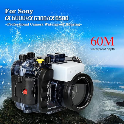 Seafrogs 40m/130ft Waterproof Underwater Camera Housing Waterproof Case for A6000 A6300 A6500 Compatible with 16-50mm Lens