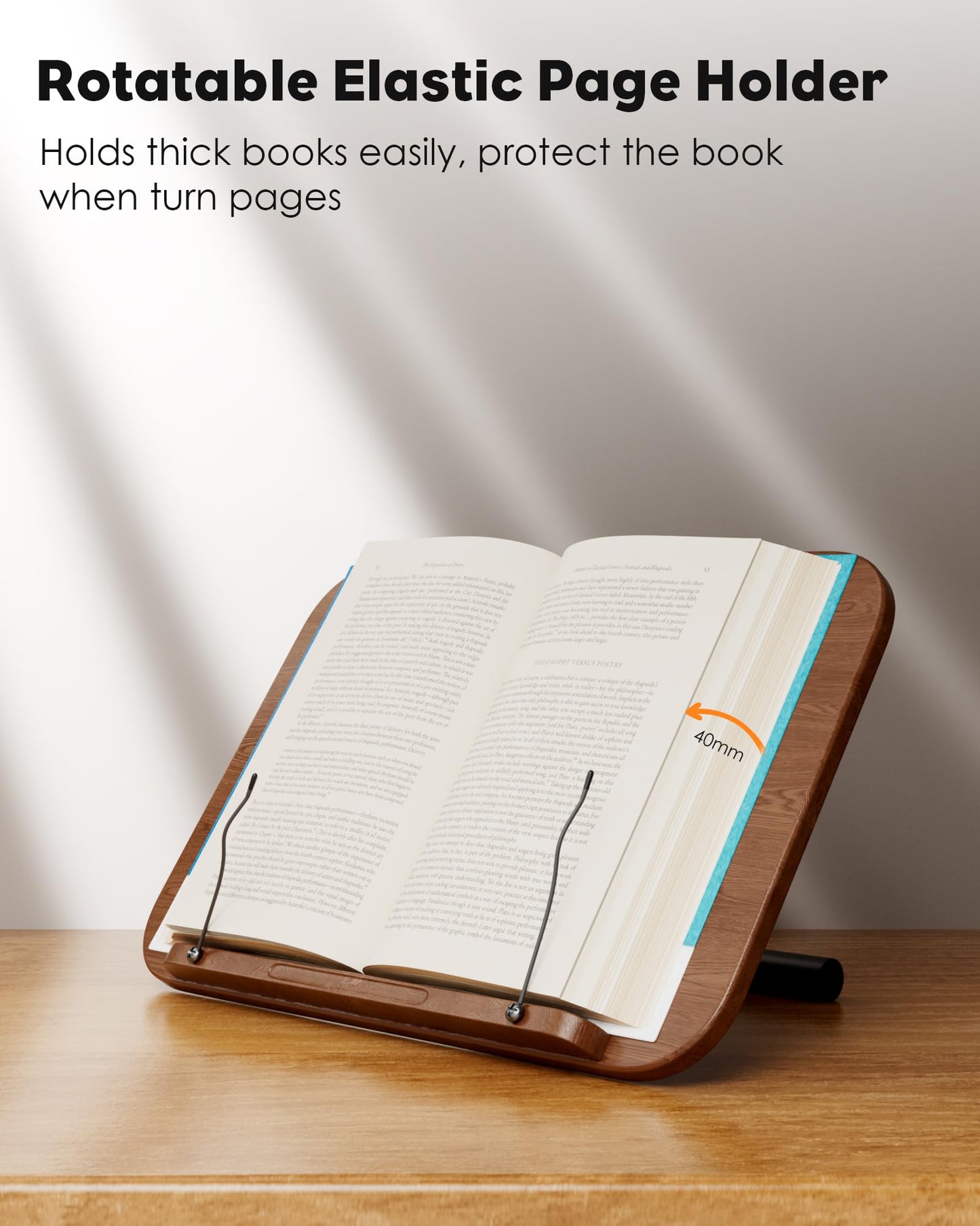 aboutool 2 in 1 Dual-use Floor Book Stand & Desktop Book Stand,Height Adjustable from 33-63in, Adjustable Book Holder with Elastic Page Clips for Music Scores, Recipe, Tablet, Laptop