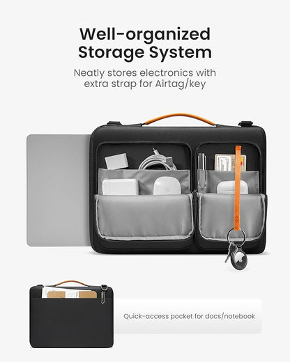 tomtoc Laptop Shoulder Bag for 14 Inch MacBook Pro M4/M3/M2/M1 Pro/Max 2024-2021, 13.5-14.4 Surface Laptop 6/5/Studio 2, Surface Book 3, 360 Protective Case Fit Asus VivoBook