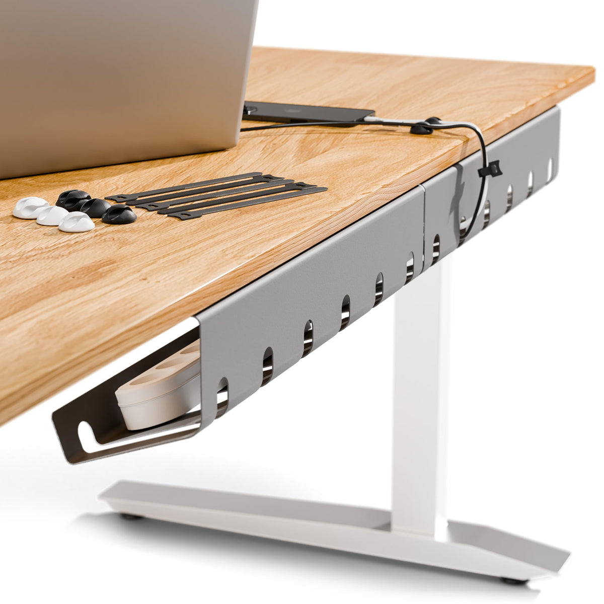 PAMO Cable Management Under Desk, Set of 3 - Black