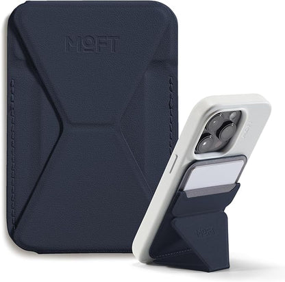 MOFT Magnetic Wallet Stand Compatible with iPhone 16/15/14/13/12 Series, Angle Adjustment & Magsafe Compatible MOVAS Phone Stand,Navy Blue