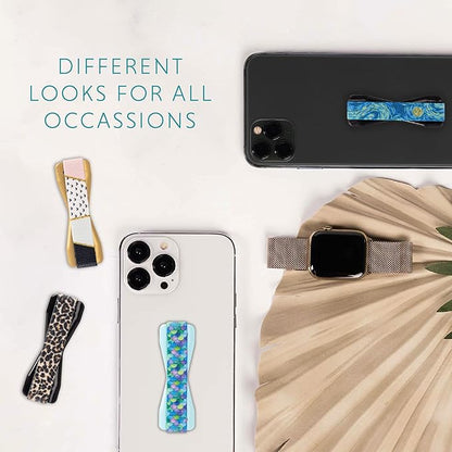 LOVEHANDLE Universal Phone Grip for Smartphones & Mini Tablets - Phone Holder for Hand - Wireless Charging Compatible - Made in The USA - Mermaid Scales