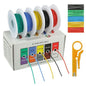 BOJACK 24 AWG Flexible Silicone Wire Electric Wire Hook up Wire Kit 300V Cables with Plus 20 φ3mm Heat Shrink Tubings and a Mini Wire Stripper(5 Colors 19.69Ft Each Color, 24AWG)