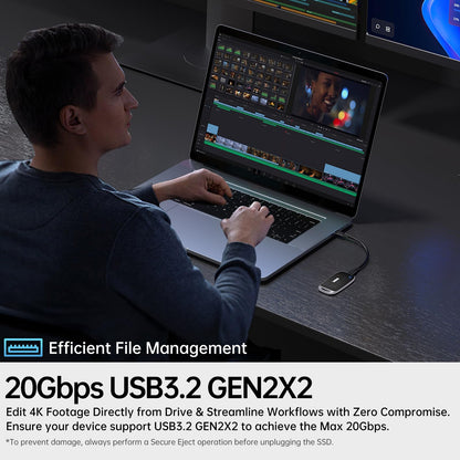 SSK 2TB Portable SSD External Solid State Hard Drive USB3.2 Gen2x2 20Gbps