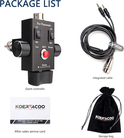 Camcorder Zoom Controller, Remote Control Zoom, Iris, and Focus Control + 2.5mm and 3.5mm Jack Cable for Panasonic HC-X1 HC-PV100 AG-UX90 AG-UX180 HC-X1000 AG-AC30 AG-AC90 AU-EVA1 Camera.