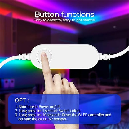 GLEDOPTO WLED ESP8266 Mini LED Strip Controller DC 5V USB RGB IC Digital Dynamic DIY Lights for WS2811 WS2812 WS2812b SK6812 WS2815 Addressable LED Strip Light