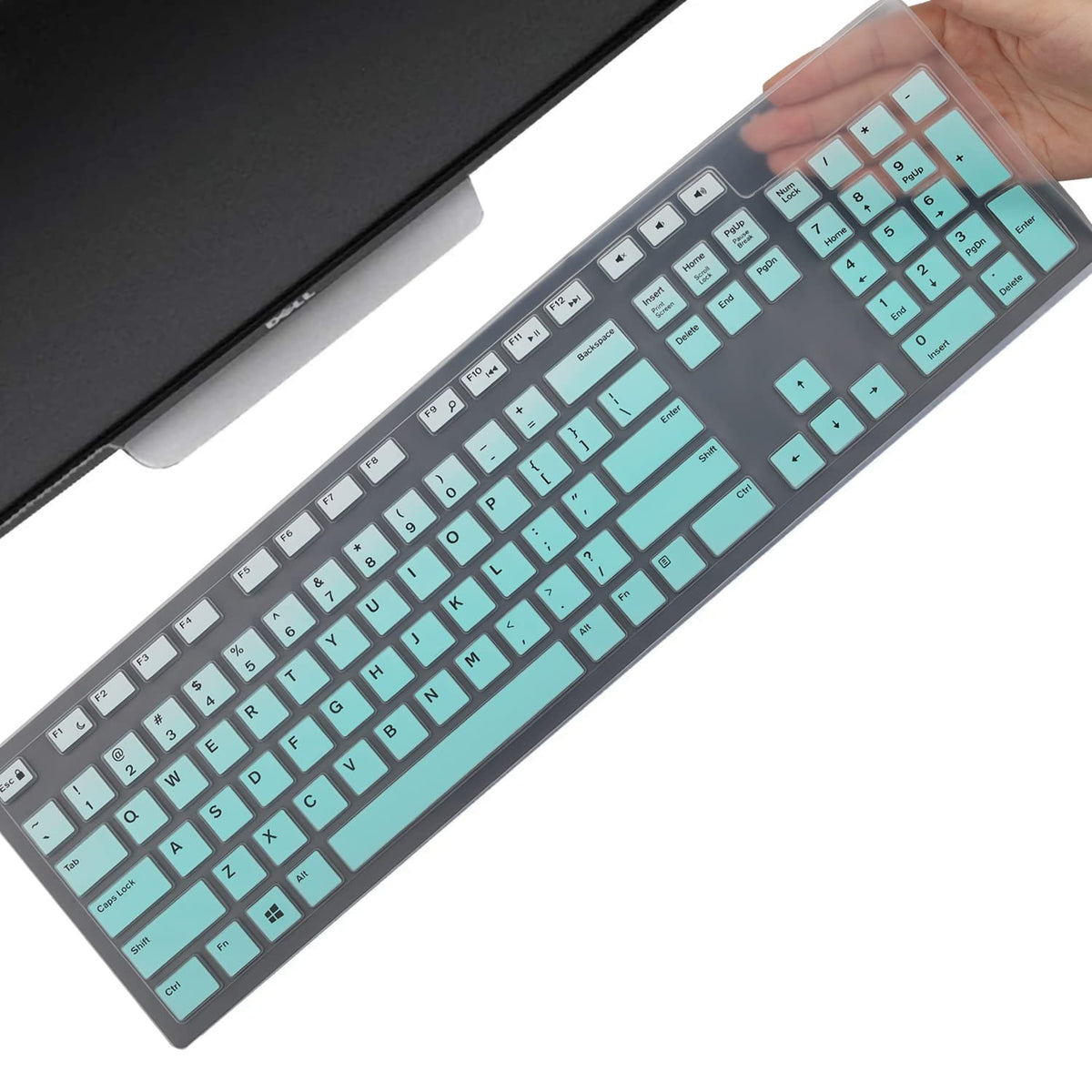 Keyboard Cover Skin for Dell KM636 KB216 KB216t KB216d KB216p Wired & Wireless Keyboard, Dell Optiplex 5250 3050 3240 5460 7450 7050, Dell Inspiron Desktop 24" 27" 5400 5490 7700 7790 3475 3670 3477