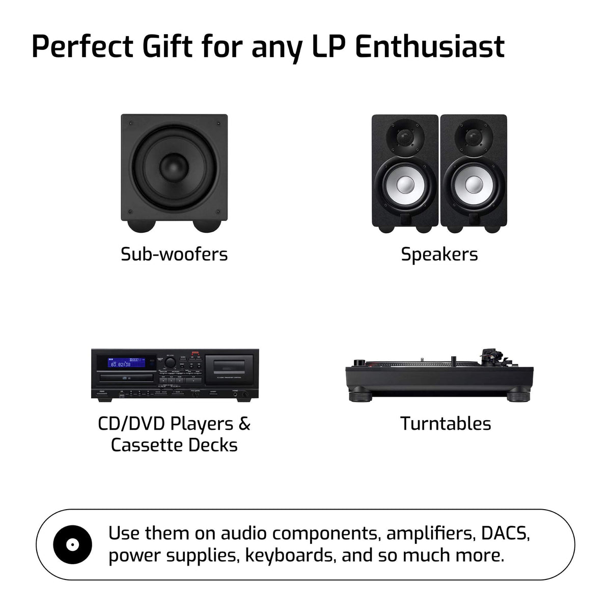 Hudson Hi-Fi 1" Platinum Silicone Isolation Dot, Non-Skid Isolation Feet - No Adhesive - 20 Duro - 16 Pack