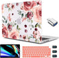 CISSOOK for MacBook Air 13.6 inch Case 2025 2024 2022 Release A3240 A3113 A2681, Matte Hard Shell Case Flower Cover with Keyboard Cover + USB Adapter for MacBook Air 13.6 M2 M3 M4 with Touch ID