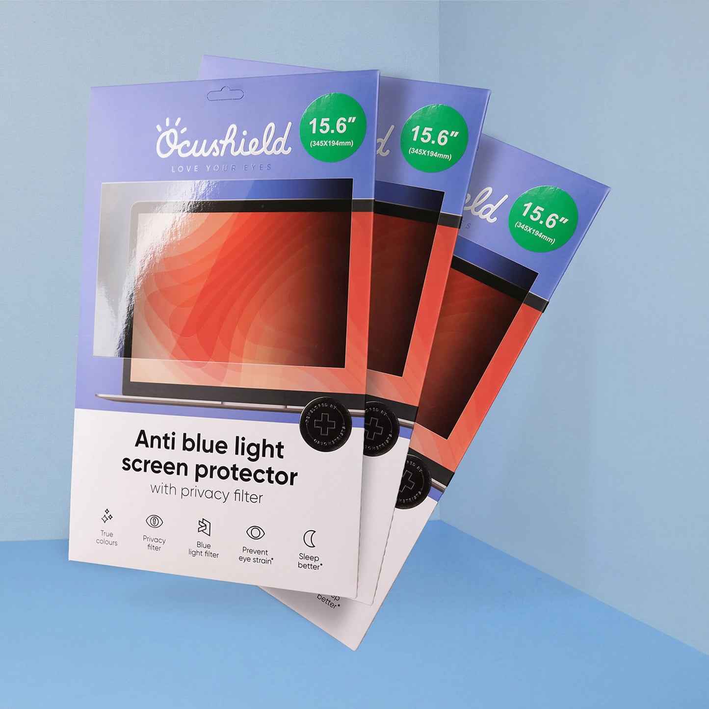 Ocushield 12.5” (16:9) Premium Anti Blue Light Screen Protector with Privacy Filter for Laptops and Computer Monitors - Anti-Glare - Easy Install - Anti-Fingerprint - Reduce Eye Fatigue (277 x 156 mm)