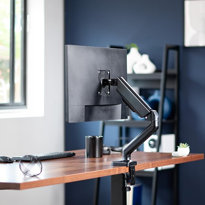 VIVO Single 17 to 32 inch Monitor Height Adjustable Counterbalance Mechanical Arm Desk Stand, Classic, Universal VESA Mount, STAND-V001O