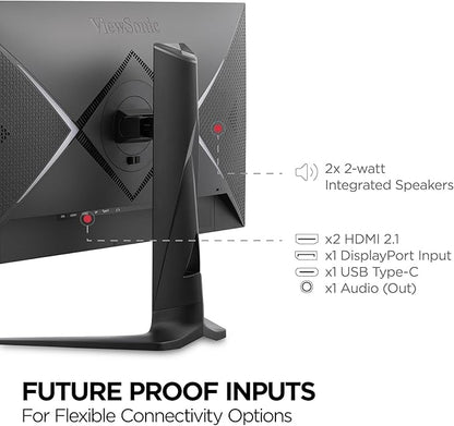 ViewSonic XG2736-2K 27 Inch 1440p IPS Gaming Monitor with 240Hz, 0.5ms FreeSync Premium, NVIDIA G-Sync Compatible, RGB Lighting, Advanced Ergonomics, HDMI, DP and 65W USB-C Inputs