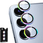 for Samsung Galaxy S25 Camera Lens Protector, Individual Metal Ring Tempered Glass Lens Cover, [Strong Adsorption] Scratch Resistant Ultra-Thin HD Clear Lens Cover, 1 Set-Colorful