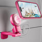 MiiKARE Travel Essentials Magnetic Airplane Phone Holder, Universal Handsfree Phone Mount for Flying with 360 Degree Rotation, Travel Must Haves Phone Stand for Desk, Tray Table, BarbiePink