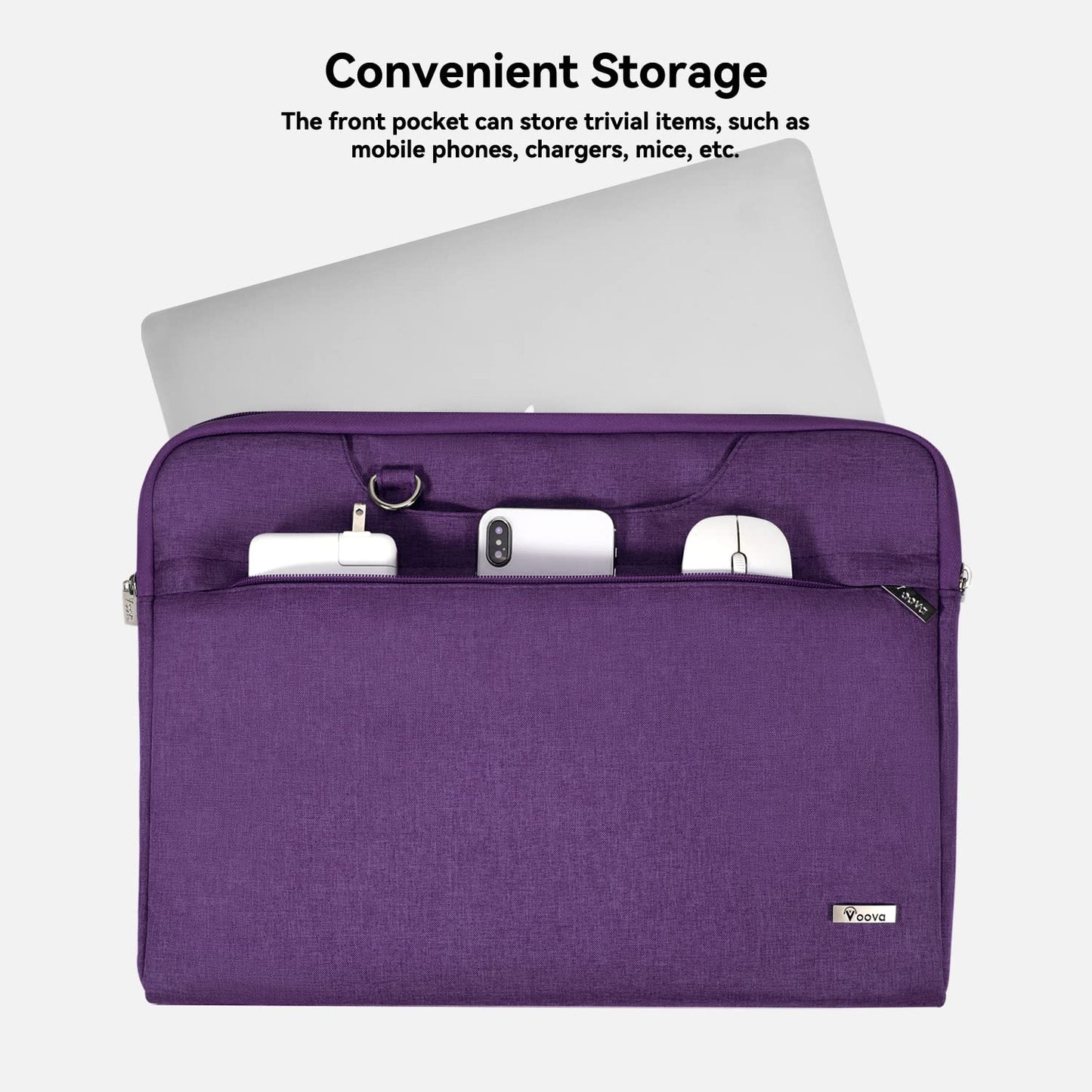 Voova 15.6-15 Inch Laptop Sleeve with Handle, MacBook Sleeve, Purple