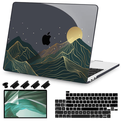 Teryeefi MacBook Pro 13 Inch Case, Hard Shell, Keyboard Cover, Screen Protector, A2338 A2251 A2289 A2159 A1989 A1706, Landscape