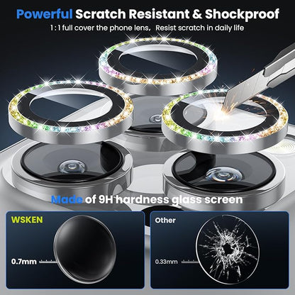 WSKEN for iPhone 16 Pro/iPhone 16 Pro Max Camera Lens Protector - [Original Shooting Model] Shatterproof Ultra HD Tempered Metal Glass Camera Screen Protector Cover Film Accessories