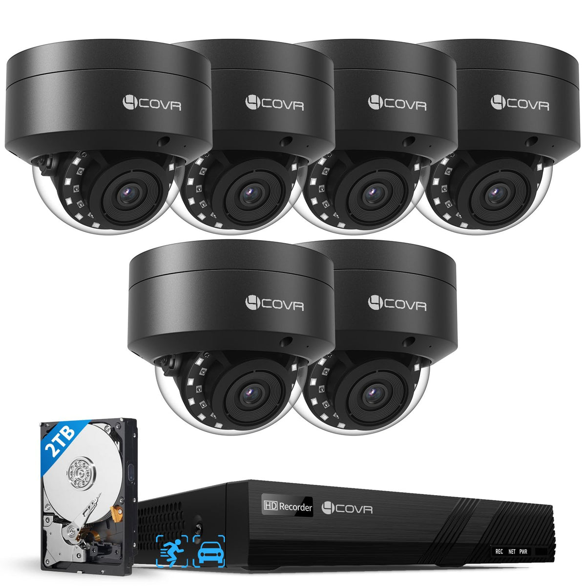 4COVR PoE 16 Camera Security System 4K for Business & 4TB HDD, LY54AB8M1616