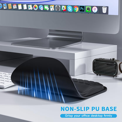 Aszqvd Ergonomic Mouse Pad with Wrist Support, Black Mousepads for Desk