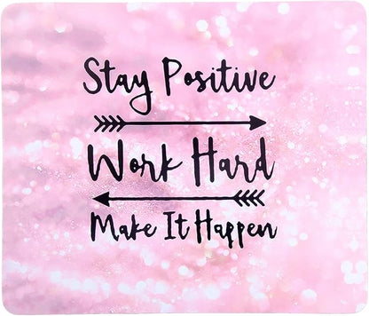 Mouse Pad, Gaming Mouse Pad, Non-Slip Rubber Base Mouse Mat with Designs for Laptop, Computer & Office, 9.5 x 7.9 x 0.12 inches (Pink Letter)