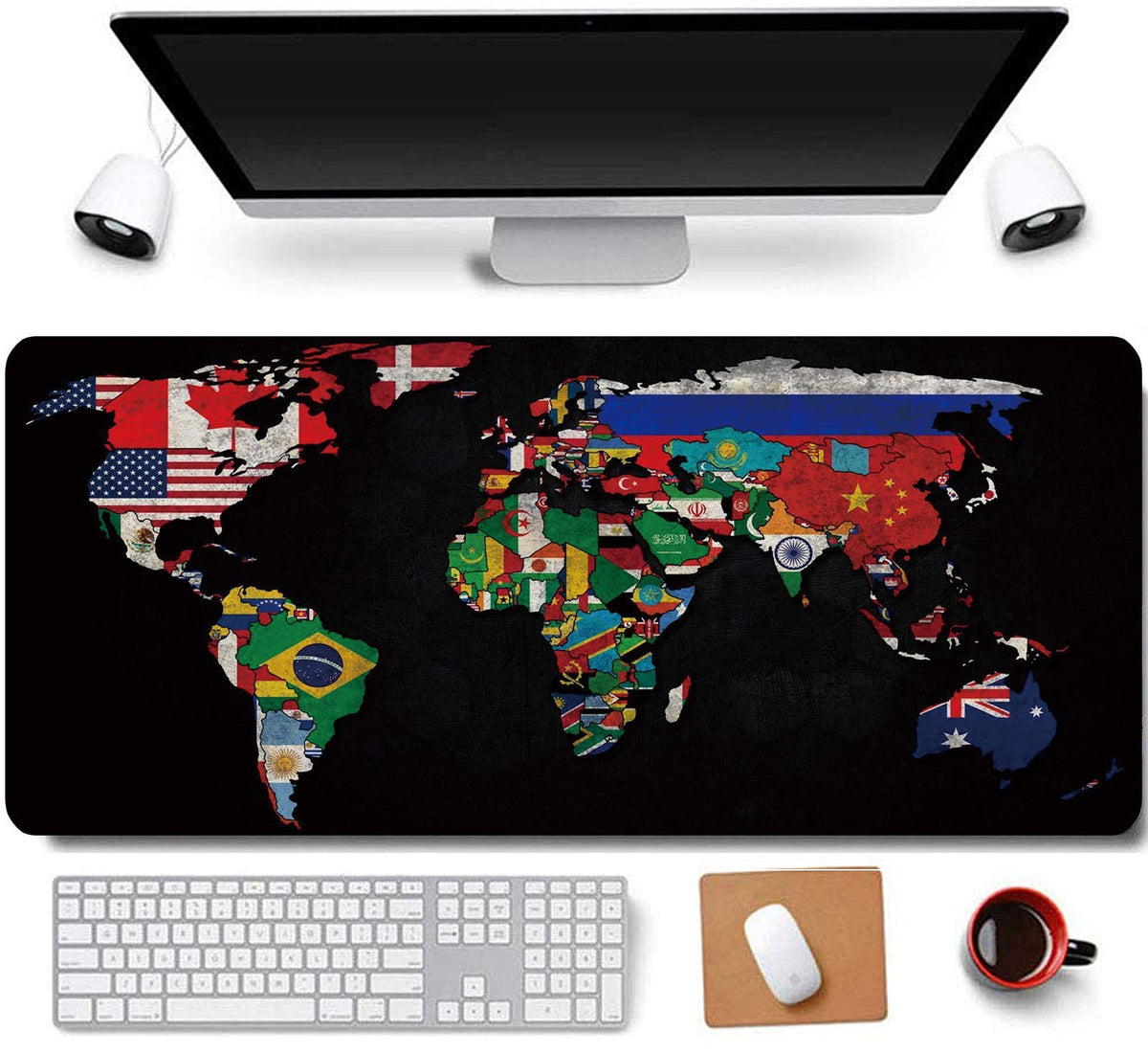 RTGGSEL 31.5x11.8 Inch Non-Slip Long Extended Large Gaming Mouse Pad with Stitched Edges XL Laptops Keyboard Mouse Mat（KB）