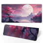 Darkness Red Moon Desk Mat Japanese Mouse Pad, Large Japanese Desk Mat, XL Anime Gaming Keyboard Mat, Non-Slip Rubber Base, Big Extended Desk Protector for Home Office, 31.5”x11.8”