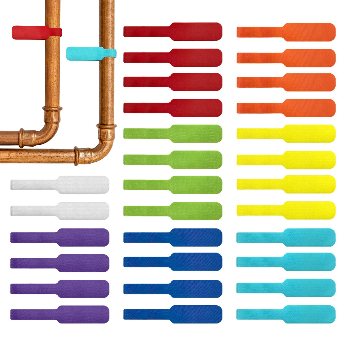 Wrap-It Storage - Cable Labels - Oval, Multi-Color (36 Pack)