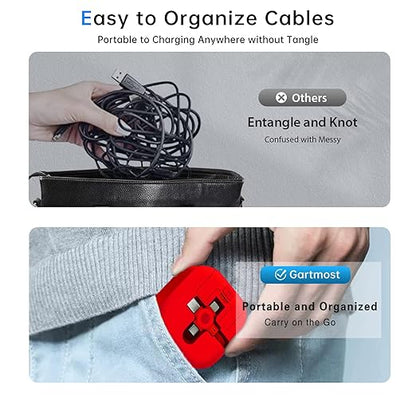 3 Pack Three in One Charging Cable Cord. 3 in 1 Charging Cable Retractable. Compatible USB C(Type-C)/Micro USB/IP, Compatible with Phone, Android, Tablet (Blue+Red+Green)