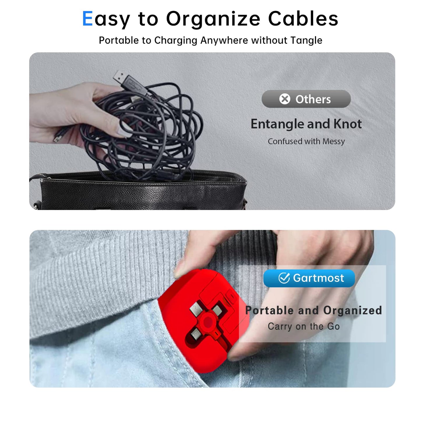 3 Pcs Retractable 3-in-1 Charging Cable,Compatible with All iPhone Models