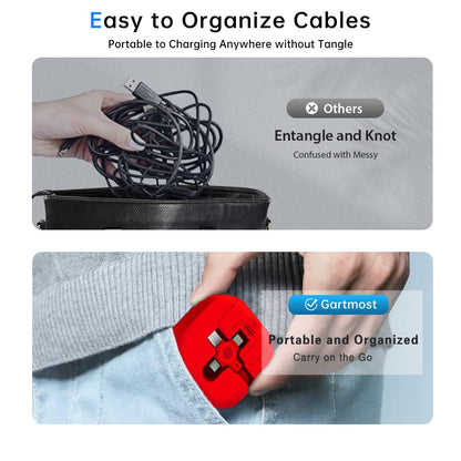 3 Pcs Retractable 3-in-1 Charging Cable,Compatible with All iPhone Models