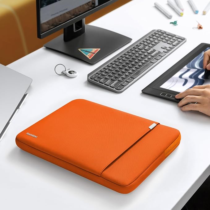 tomtoc 360 Protective Laptop Sleeve for 14-inch MacBook Pro M4/M3/M2/M1 Pro/Max A3112 A3401 A3185 A2992 A2918 A2779 2024-2021, Water-Resistant Case Bag with Accessory Pocket for 13.8 Surface Laptop 7