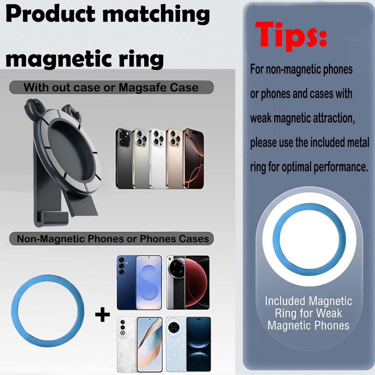 Ysnzaq Magnetic Belt Clip, Phone Holder with Anti Theft Phone Chain, XTJ