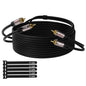 RCA Cable 15FT, 2RCA Male to 2RCA Male Stereo Audio Cable,【Oxygen-Free Copper, Hi-Fi Sound, Double Shielded】 2 RCA Car Audio Subwoofer Cord for Home Theater, HDTV, Amplifier, Hi-Fi System, Speaker