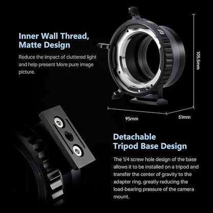 VILTROX PL-Z Lens Adapter, Lens Converter Ring Camera Lens Mount Adapter Ring Compatible with PL Lens to to Z Mount Nikon Mirrorless Camera Z5 Z50 Z6 Z6II Z7 Z7II Zfc